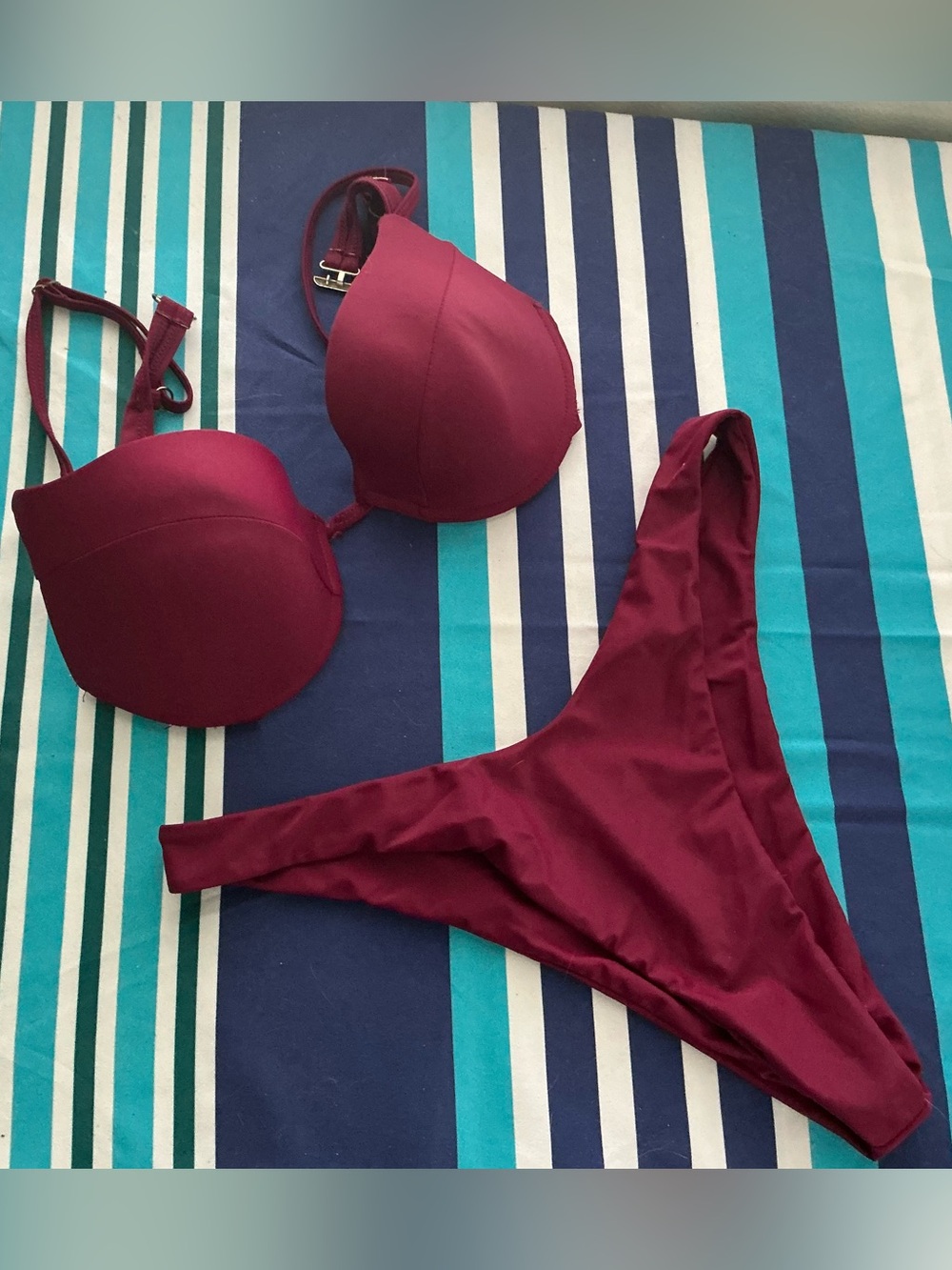 Women's Burgundy Push-Up Bikini Set